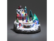 Konstsmide Mechanical Snow Garden Christmas Decoration LED. Battery Operated or Mains (20.5 x 18cm)